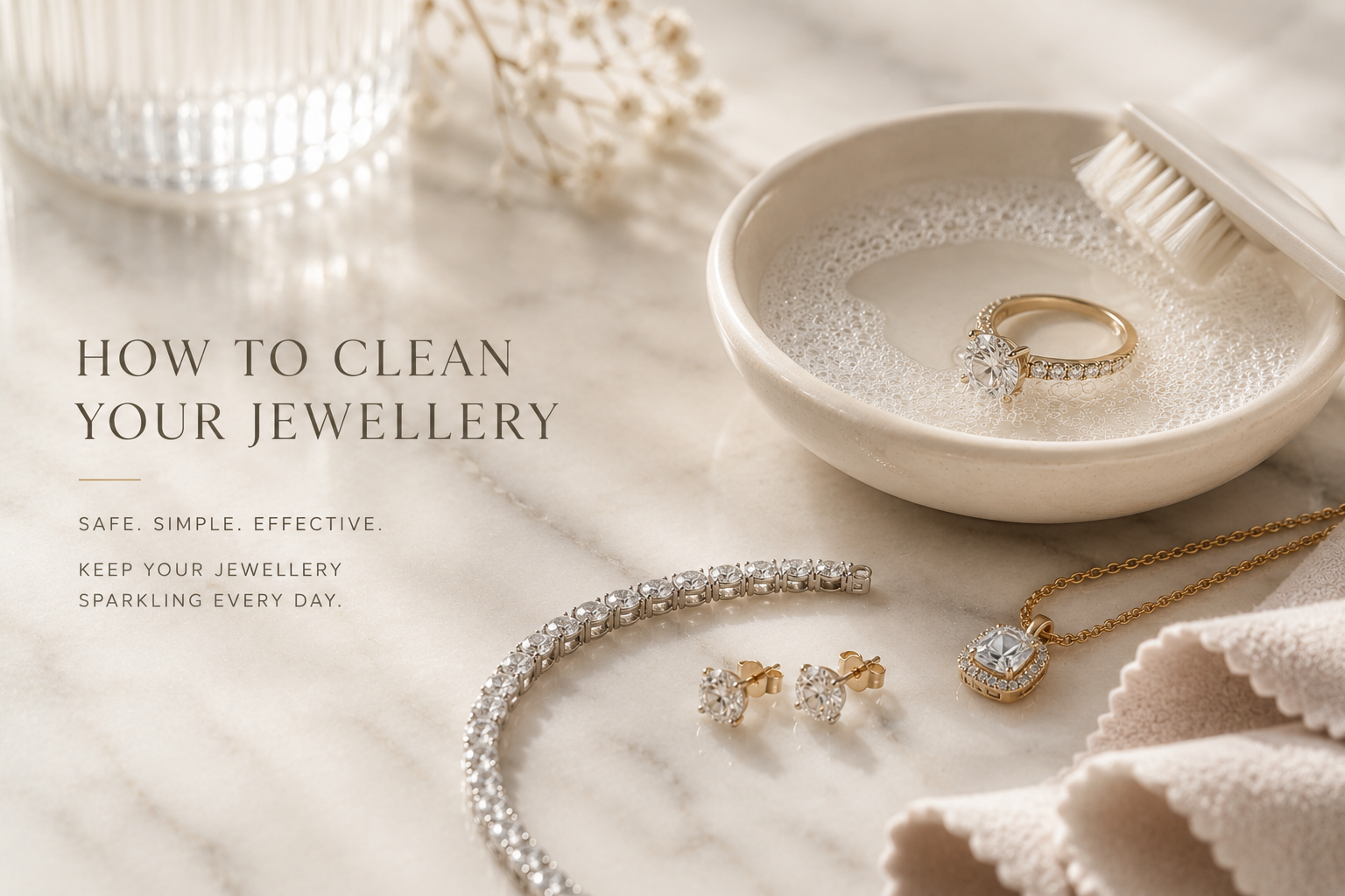 OgilvieGems guide showing how to clean your jewellery safely