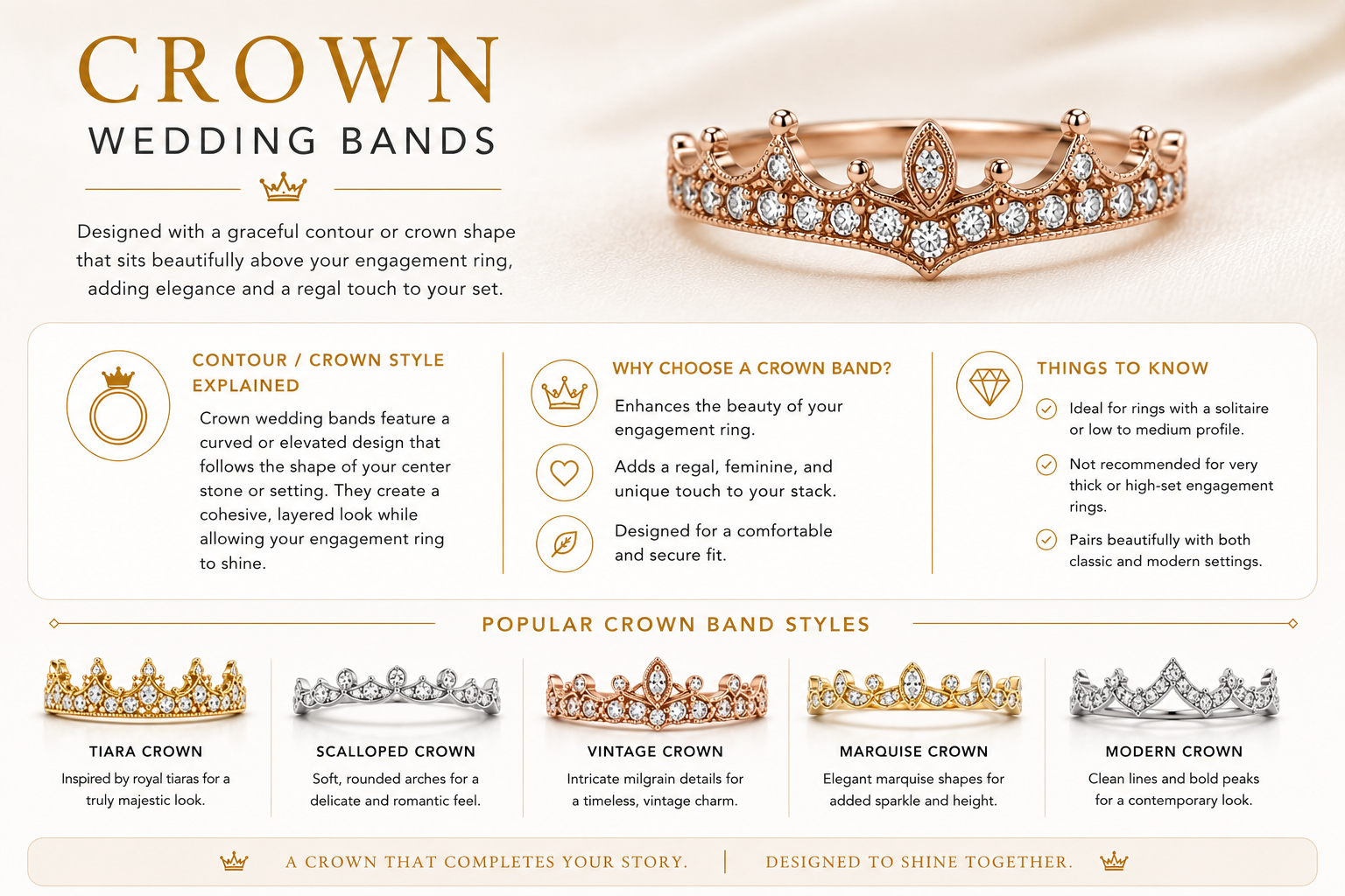 Crown Wedding Bands by OgilvieGems