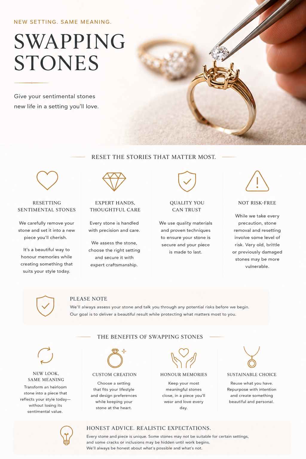 Swapping stones and resetting sentimental jewellery guide by OgilvieGems