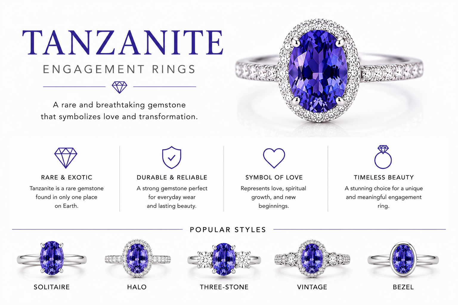 Tanzanite Engagement Rings by OgilvieGems