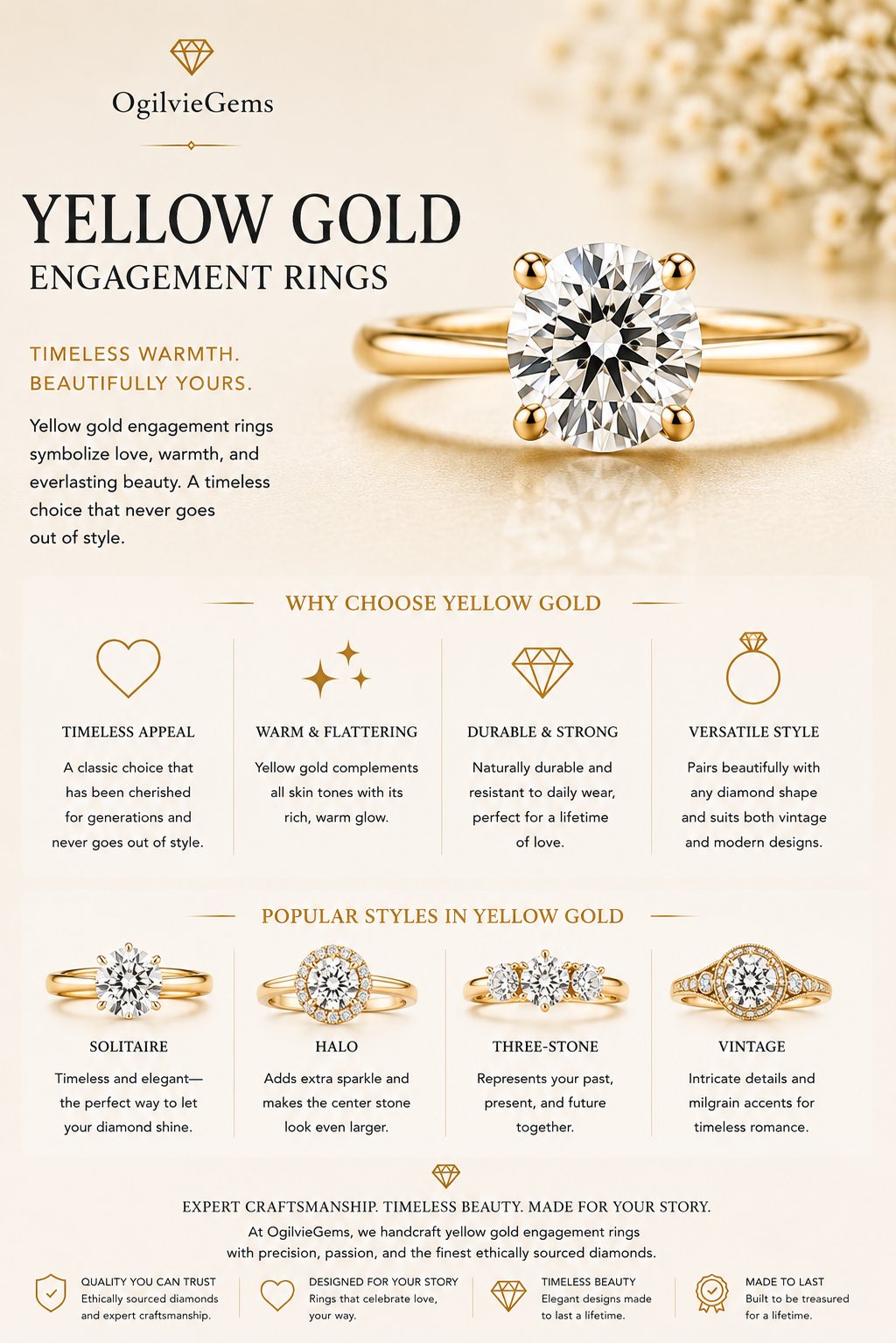 Yellow Gold Engagement Rings by OgilvieGems
