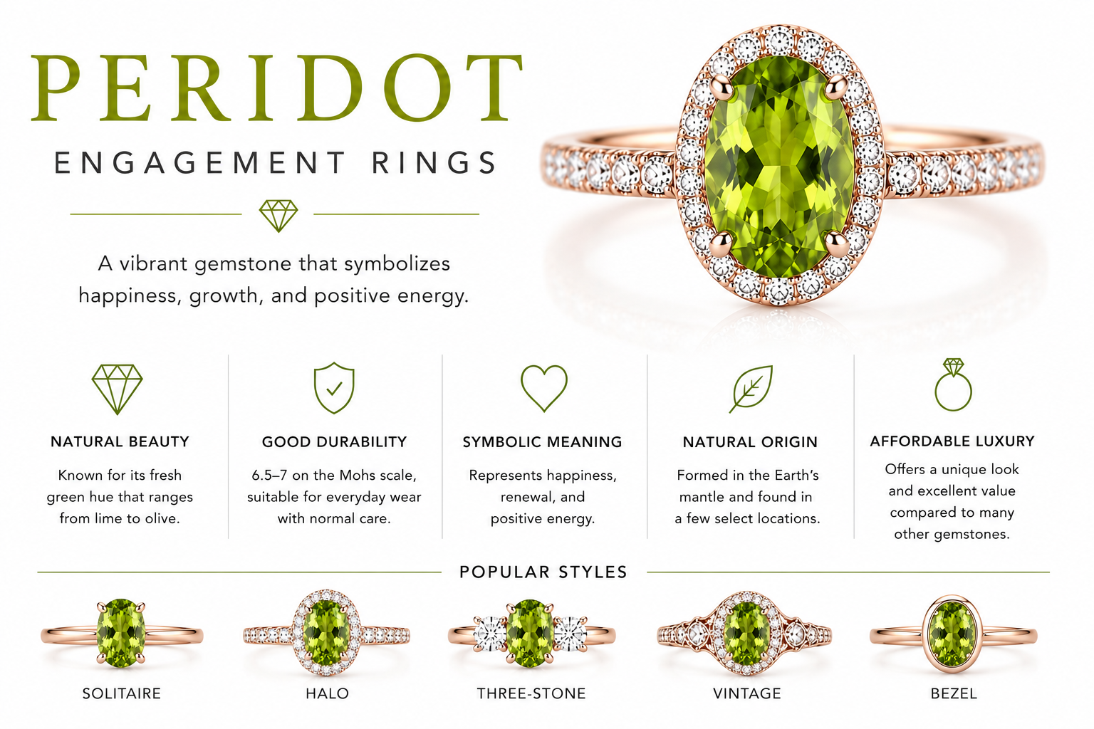 Peridot Engagement Rings by OgilvieGems