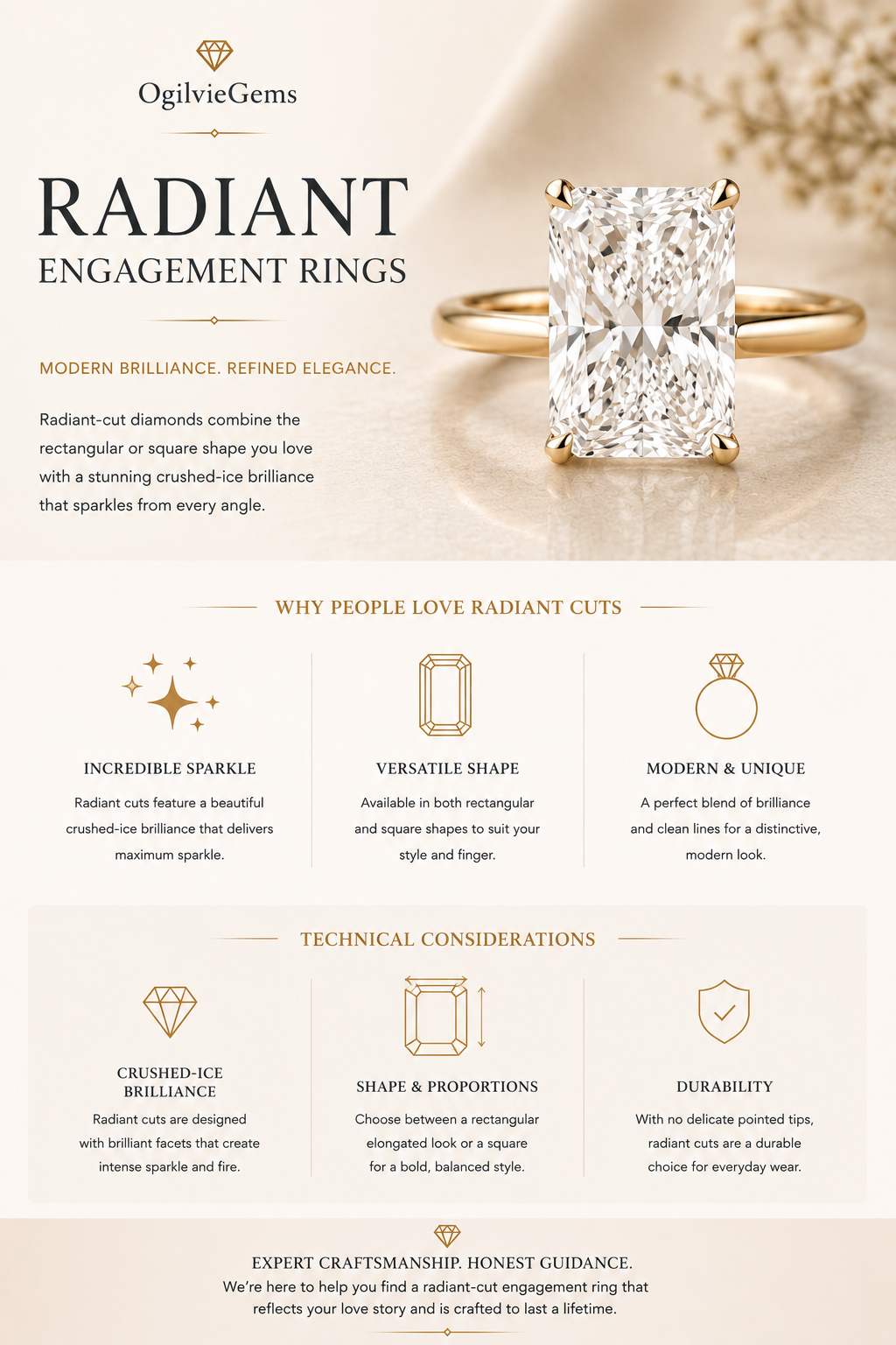 Radiant Engagement Rings by OgilvieGems