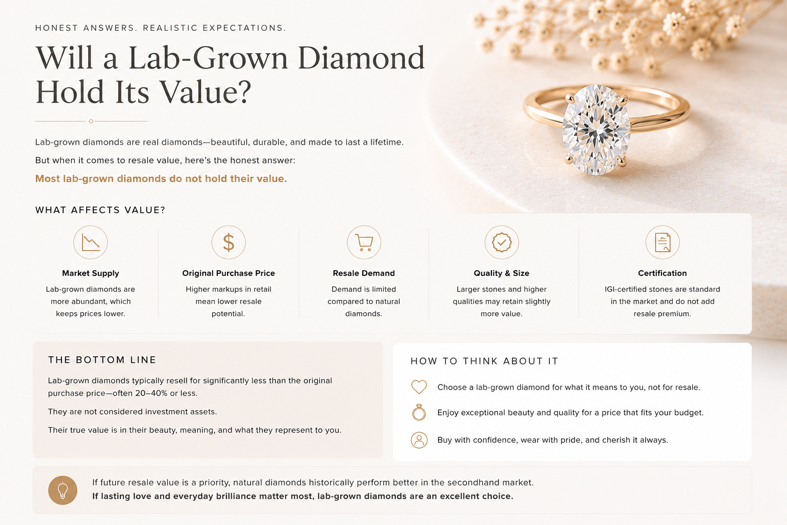 Will a lab-grown diamond hold value guide by OgilvieGems